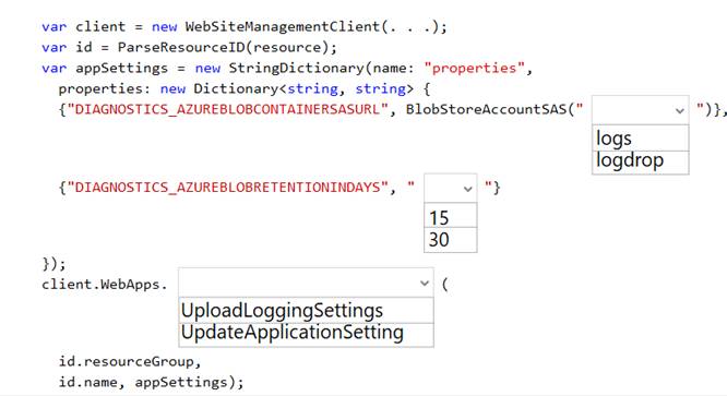 AZ-204 dumps exhibit